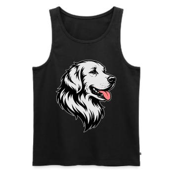 Golden Retriever - Débardeur bio Premium Homme - noir - Devant - Michal (187cm)