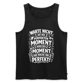 Don't wait – seize the moment - Men's Premium Organic Tank Top - black - Front - Michal (187cm)