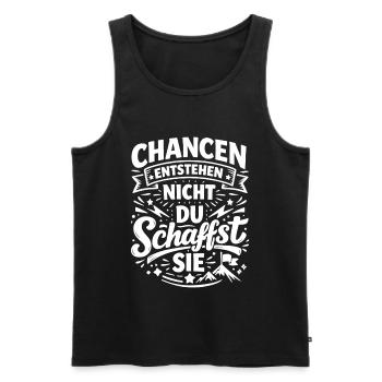 Opportunities arise when you create them - Men's Premium Organic Tank Top - black - Front - Michal (187cm)