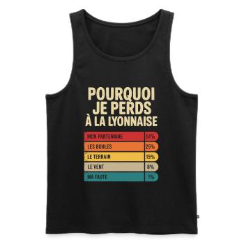 Why I lose in the long run - Men's Premium Organic Tank Top - black - Front - Michal (187cm)