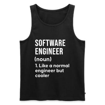 Software Engineer Spruch Shirt - Männer Premium Bio Tank Top - Schwarz - Vorne - AI Model Male 178 light (178cm)