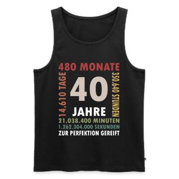 Cadeau d’anniversaire de 40 ans quarante - Débardeur bio Premium Homme - noir - Devant - Michal (187cm)