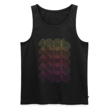 1986 Vintage Futuristic Retro Jubiläumsgeschenk - Männer Premium Bio Tank Top - Schwarz - Vorne - Michal (187cm)