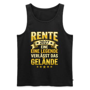 Rente 2027 – Eine Legende verlässt Gelände - Männer Premium Bio Tank Top - Schwarz - Vorne - AI Model Male 178 light (178cm)
