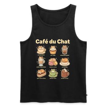 Katzencafé Motive – Leckereien - Männer Premium Bio Tank Top - Schwarz - Vorne - Michal (187cm)