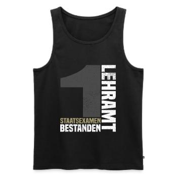 1st State Examination in Teaching - Men's Premium Organic Tank Top - black - Front - AI Model Male 178 light (178cm)