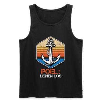 Segler POEL LEINEN LOS Poel Souvenier Lustiges - Männer Premium Bio Tank Top - Schwarz - Vorne - AI Model Male 178 light (178cm)