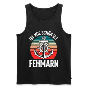 Baltic Sea holiday OH HOW BEAUTIFUL IS FEHMARN Funny - Men's Premium Organic Tank Top - black - Front - AI Model Male 178 light (178cm)