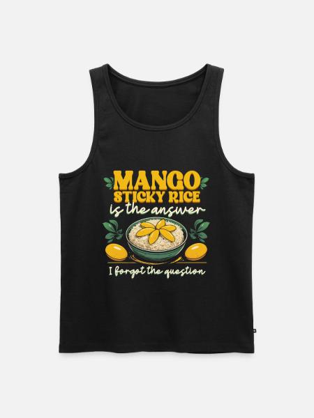 Mango Sticky Reis Is The Answer - Männer Premium Bio Tank Top - Schwarz