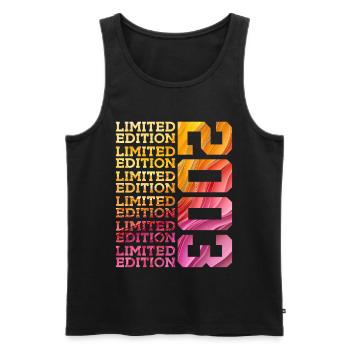 LIMITED EDITION 2003 23 JAHRE 23. GEBURTSTAG - Männer Premium Bio Tank Top - Schwarz - Vorne - Michal (187cm)