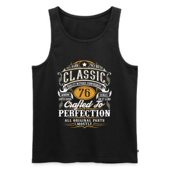 76. Geburtstag - Männer Premium Bio Tank Top - Schwarz - Vorne - AI Model Male 178 light (178cm)