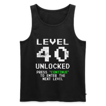 40e anniversaire niveau 40 débloqué cadeau du 40e anniversaire - Débardeur bio Premium Homme - noir - Devant - Michal (187cm)
