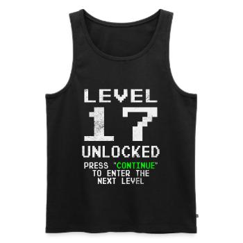 Level Unlocked Gamer Geburtstag 17 Jahre - Männer Premium Bio Tank Top - Schwarz - Vorne - AI Model Male 178 light (178cm)