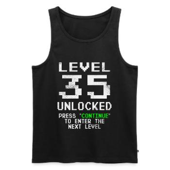 35 Geburtstag Gamer Level 35 unlocked - Männer Premium Bio Tank Top - Schwarz - Vorne - Michal (187cm)