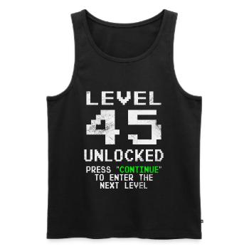 Level 45 unlocked - Gamer - Geburtstag - Geschenk - Männer Premium Bio Tank Top - Schwarz - Vorne - AI Model Male 178 light (178cm)