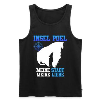 ISLAND OF POEL MY CITY MY LOVE Funny - Men's Premium Organic Tank Top - black - Front - AI Model Male 178 light (178cm)