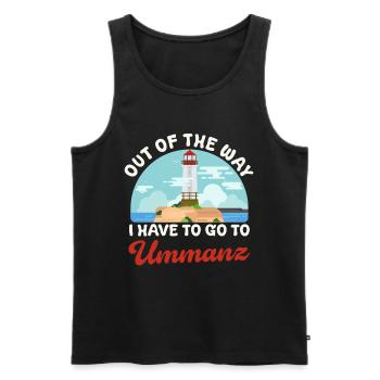 Ostsee AUS DEM WEG ICH MUSS NACH UMMANZ Lustig - Männer Premium Bio Tank Top - Schwarz - Vorne - AI Model Male 178 light (178cm)