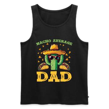 Cactus Dad Fiesta - Männer Premium Bio Tank Top - Schwarz - Vorne - AI Model Male 178 light (178cm)