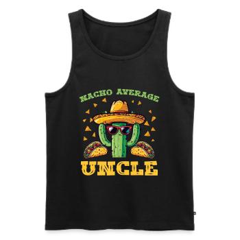 Cactus with sombrero and tacos - Men's Premium Organic Tank Top - black - Front - AI Model Male 178 light (178cm)