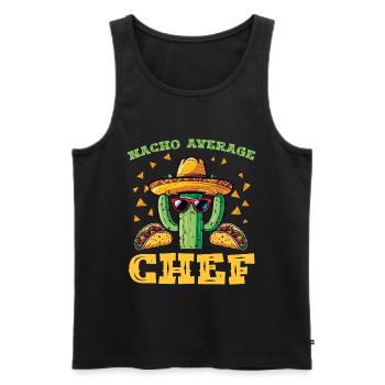 Cactus Taco Macho Fiesta - Men's Premium Organic Tank Top - black - Front - AI Model Male 178 light (178cm)