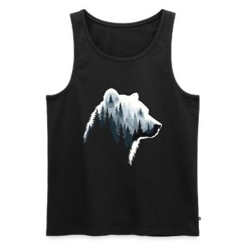 Bear, Forest, Nature, Wilderness, Animal, Bear Artwork - Men's Premium Organic Tank Top - black - Front - Michal (187cm)