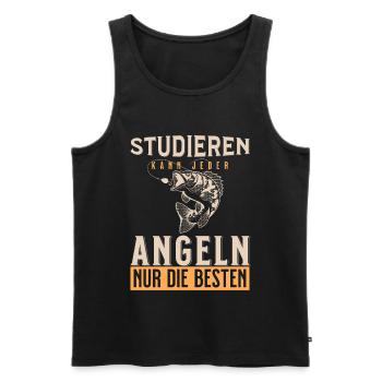 Studieren kann jeder Angeln Nur Die Besten - Männer Premium Bio Tank Top - Schwarz - Vorne - AI Model Male 178 light (178cm)