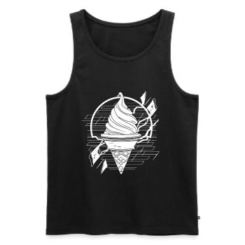 Softeis Zeichnung - Männer Premium Bio Tank Top - Schwarz - Vorne - AI Model Male 178 light (178cm)