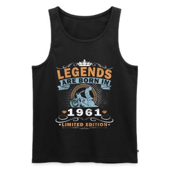 1961 Vintage Motorcycle Biker Birthday Born - Men's Premium Organic Tank Top - black - Front - Michal (187cm)