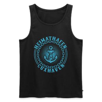 North Sea HOME PORT CUXHAVEN Holiday Funny - Men's Premium Organic Tank Top - black - Front - Michal (187cm)