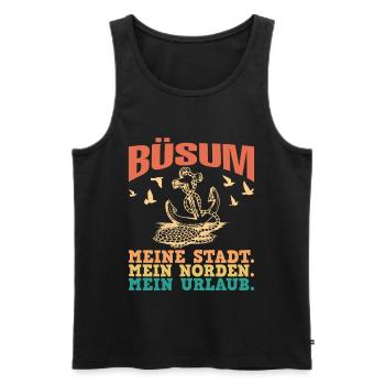 Büsumer BÜSUM MEINE STADT MEIN NORDEN Lustig - Männer Premium Bio Tank Top - Schwarz - Vorne - Michal (187cm)