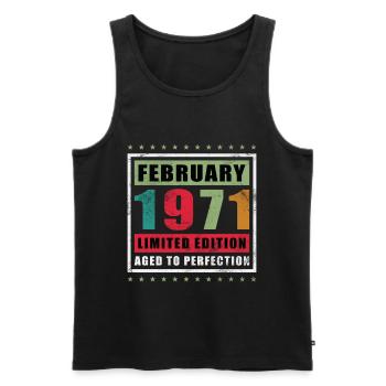 Februar 1971 Geburtstag Februar 1971 Februar - Männer Premium Bio Tank Top - Schwarz - Vorne - Michal (187cm)