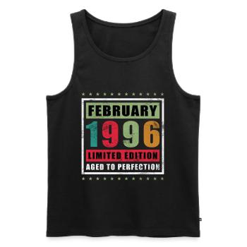 Februar 1996 Geburtstag Februar 1996 Februar - Männer Premium Bio Tank Top - Schwarz - Vorne - Michal (187cm)
