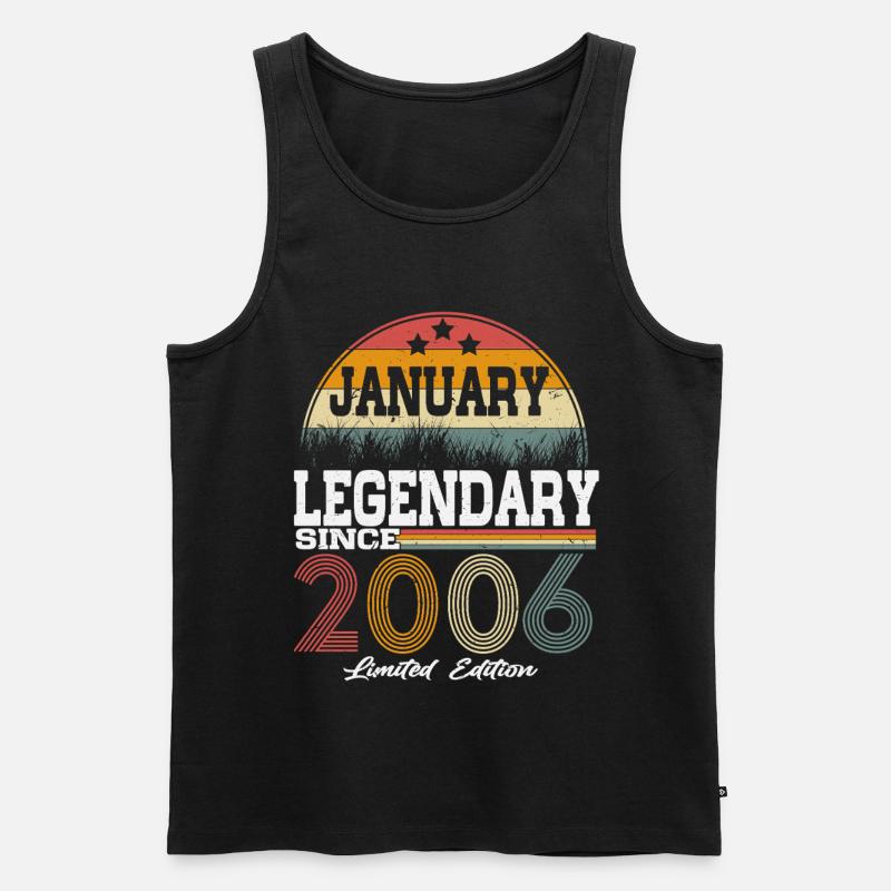 Legenden-wurden-im-Januar-2006-geboren - Männer Premium Bio Tank Top - Schwarz