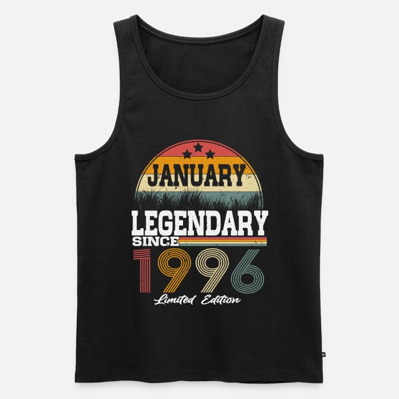 Legenden-wurden-im-Januar-1996-geboren - Männer Premium Bio Tank Top - Schwarz