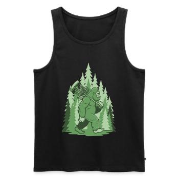 Sasquatch Disc Golf Basket Forest Lustiges Frisbee - Männer Premium Bio Tank Top - Schwarz - Vorne - AI Model Male 178 light (178cm)