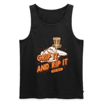 Pack es und reiß es Disc Golf lustiges Disc Golf - Männer Premium Bio Tank Top - Schwarz - Vorne - AI Model Male 178 light (178cm)