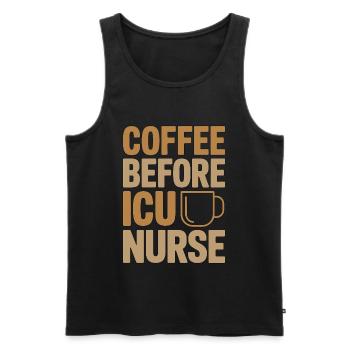Infirmière en soins intensifs Café Infirmière diplômée Amoureuse du café - Débardeur bio Premium Homme - noir - Devant - Michal (187cm)