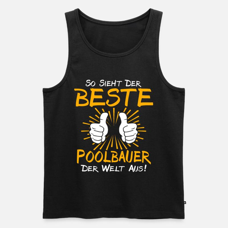 Idée cadeau pour constructeur de piscines - Débardeur bio Premium Homme - noir
