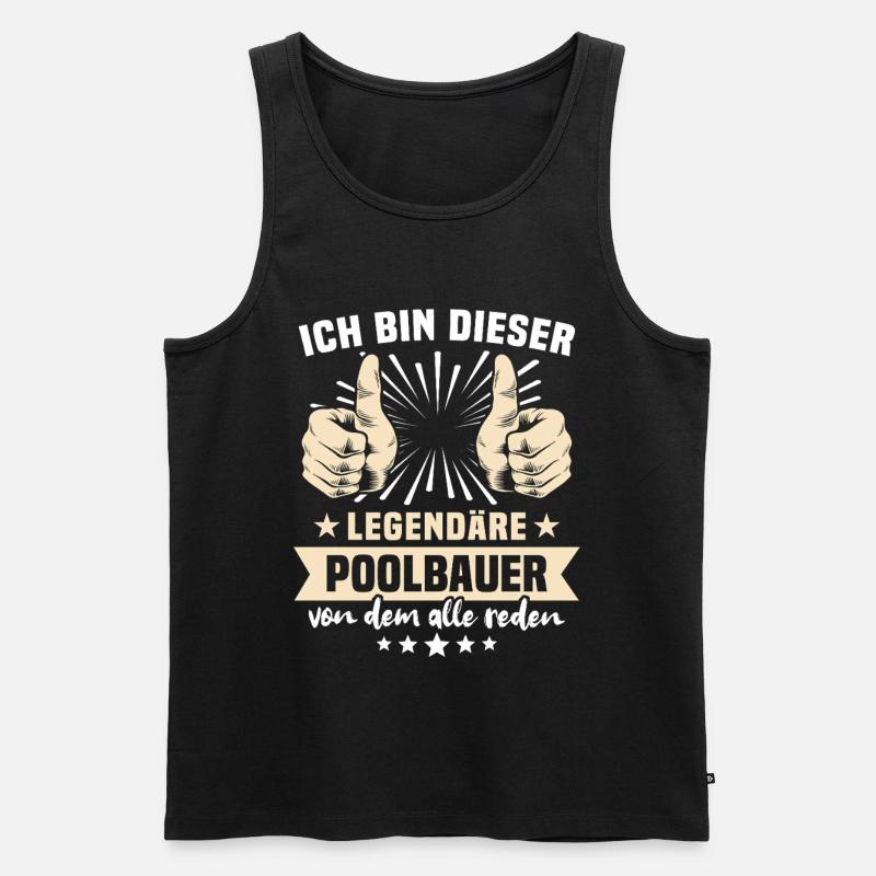 Poolbauer Sprüche - Männer Premium Bio Tank Top - Schwarz