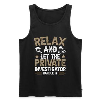 Privatdetektiv-Uniform-Kostüm - Männer Premium Bio Tank Top - Schwarz - Vorne - AI Model Male 178 light (178cm)