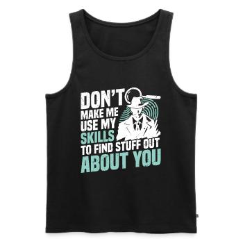  Observation Outfit for Private Investigator - Men's Premium Organic Tank Top - black - Front - AI Model Male 178 light (178cm)
