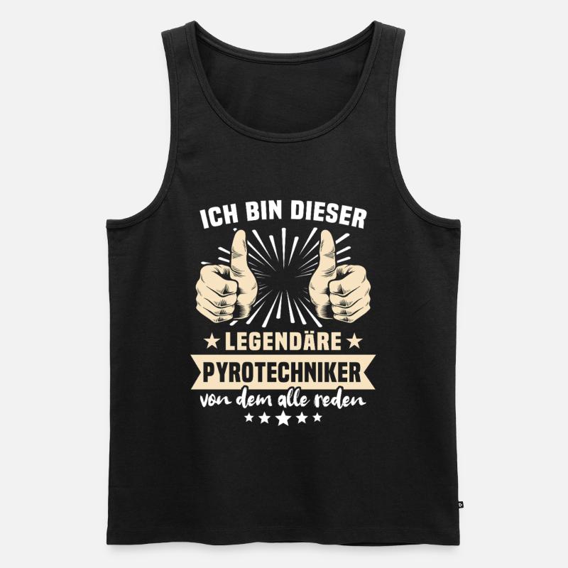 Pyrotechniker Sprüche - Männer Premium Bio Tank Top - Schwarz