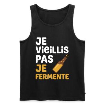 Je Vieillis Pas Je Fermente Beer Funny Gift Humor - Débardeur bio Premium Homme - noir - Devant - Michal (187cm)