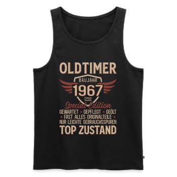 59. Geburtstag Shirt – Oldtimer 1967 Vintage Retro - Männer Premium Bio Tank Top - Schwarz - Vorne - Michal (187cm)