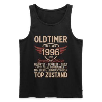 T-shirt du 30e anniversaire – Vintage 1996 Vintage Rétro - Débardeur bio Premium Homme - noir - Devant - Michal (187cm)