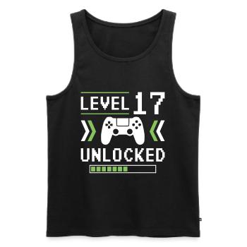 17th Birthday Level 17 unlocked - Men's Premium Organic Tank Top - black - Front - AI Model Male 178 light (178cm)