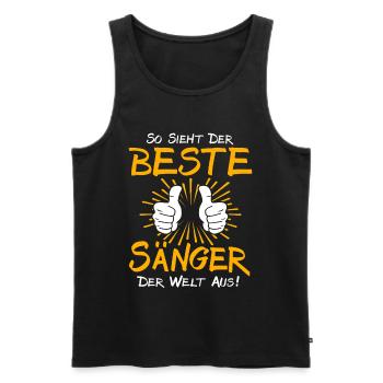 Idée cadeau pour chanteuse - Débardeur bio Premium Homme - noir - Devant - Michal (187cm)
