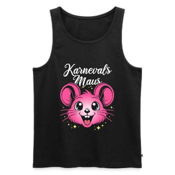 Karnevals Maus | Big Face Kostüm Verkleidung - Männer Premium Bio Tank Top - Schwarz - Vorne - AI Model Male 178 light (178cm)