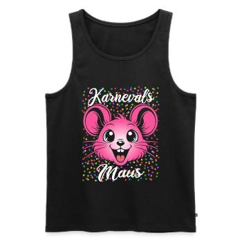 Karnevals Maus | Partner Kostüm Damen - Männer Premium Bio Tank Top - Schwarz - Vorne - AI Model Male 178 light (178cm)