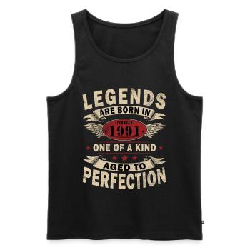 February 1991| February 1991 Jubilee 1991 - Men's Premium Organic Tank Top - black - Front - AI Model Male 178 light (178cm)